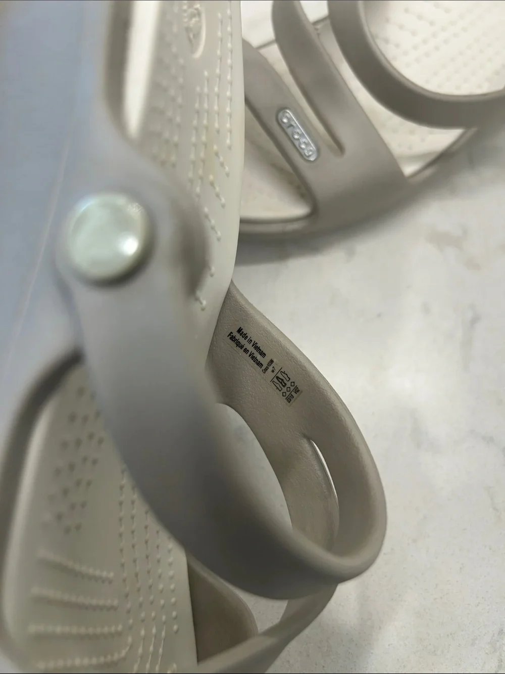 Crocs Patricia Wedge Sandals Grey / White Womens 7